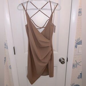 Set of two Elegant Tan and burgundy Strappy Dresses
